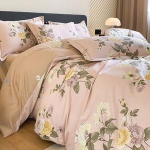 LUOLAI HOME Простыня 1,5 м, комплект из 4 предметов, для одеяла 180x220 см, цвет huahui pink