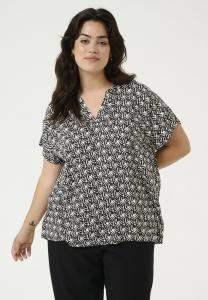 Блуза Kaffe Curve KCANNY, Black Moonstruck Retro Print/Black
