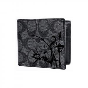 COACH Кожаный кошелек 3 в 1 для мужчин черный, Ink Bamboo