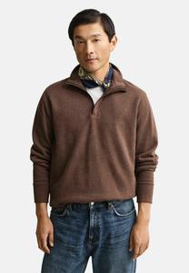 Толстовка GANT LIGHT SACKER HALF ZIP, Dark Brown Melange/Brown
