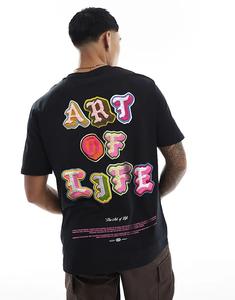 Футболка с принтами AOL Badges черного цвета