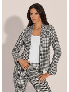 MADELEINE Пиджак в мелкую клетку «гингем» бело-черного цвета