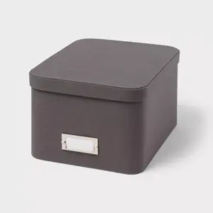 Декоративная тканевая коробка среднего размера, уголь - Brightroom
