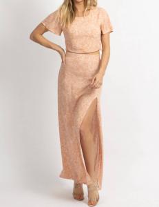 Комплект макси и укороченного плетения в абрикосовом цвете Levee, цвет apricot