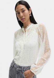 Блуза Marks & Spencer Button-down blouse, Ivory/Mottled Beige