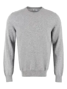 Кашемировый свитер с круглым вырезом THE (Alphabet), серый