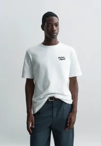 Удобная футболка с надписью от руки, базовая футболка Maison Kitsuné, White/Black