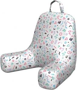 Чехол для подушки для чтения Lunarable с геометрическим узором, пастельные тона, узор в стиле Мемфис с завитками, волнами, кругами, линиями и треугольниками, мягкий, без наполнителя, размер S, многоцветный., Multicolor