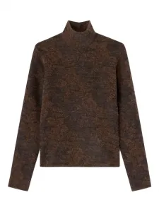 Свитер с высоким воротником Ganni, коричневый