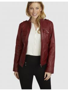 Кожаная куртка Bugatti, красный