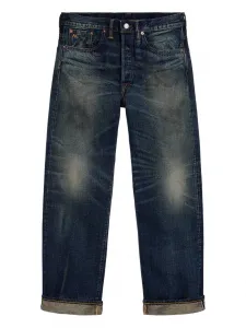 Прямые джинсы с эффектом потертости Ralph Lauren RRL, синий