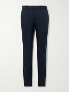 Узкие брюки TeknoSartorial из хлопчатобумажной смеси с поплином INCOTEX, темно-синий