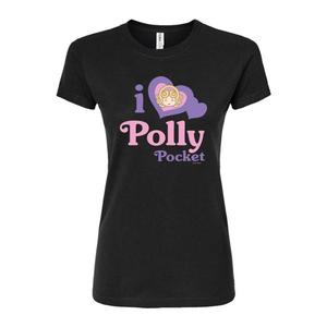 Футболка приталенная I love Polly для девушек Polly Pocket, черный