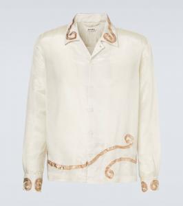 Лидо рубашка с аппликацией полупрозрачная Bode, Antique Gold