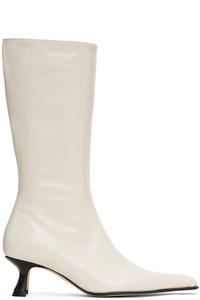 Женские сапоги Miista Rilla из полированной кожи на каблуке, белый
