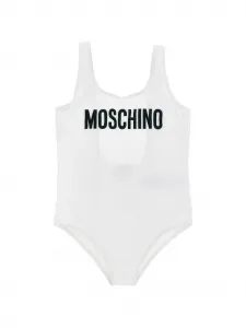 Слитный купальник с логотипом Moschino Kids, белый