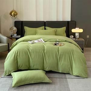 MUJI Комплект постельного белья 1,5 м, 4 предмета: пододеяльник 180x220 см, простыня 245 см, зеленый