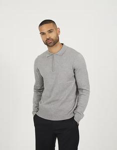 Трикотажное поло с длинными рукавами серого цвета Brave Soul