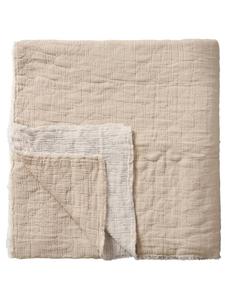 IB Laursen Двуслойное одеяло из ткани двойного плетения с клетчатой вышивкой натурального цвета