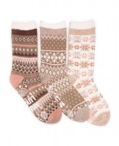 Женские домашние носки, 3 шт, высокие, уютные, на подкладке MUK LUKS, Pink/brown pack