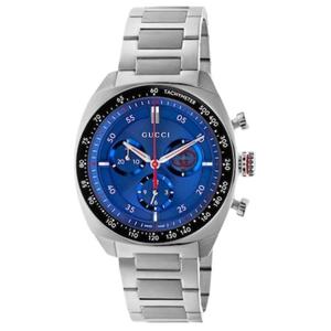 Наручные часы Interlocking Collection с кварцевым механизмом, стальной браслет, синий циферблат 41 мм, мужские часы GUCCI