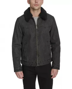 Мужская джинсовая куртка в вестерн стиле с подкладкой из шерпы и воротником Levi'S, черный
