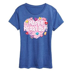 Футболка Women's happy heart day graphic Barbie, Heather Royal Blue