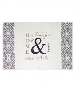 Современный хлопковый коврик для ванной в стиле "фермерский дом" с вышивкой, 51 x 76 см Avanti, мультиколор