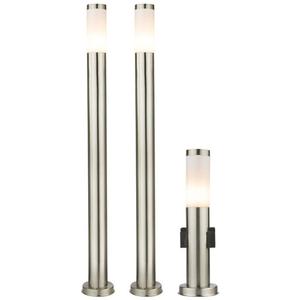 Комплект из 3-х торшеров, нержавеющая сталь, серебро, розетки etc-shop