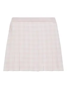 Плиссированная юбка миди в клетку гингем Thom Browne Kids, розовый