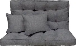 Подушка для качелей Hollywood 120x50 см, 2-местная, с толстой набивкой, серый Len, садовая скамейка, балкон, комплект подушек [133] Ferocity