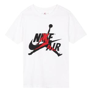 Футболка Air Jordan Jumpman Logo Printing Knit Sports Round Neck Short Sleeve White, белый