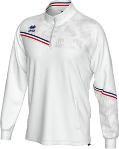 Мужская толстовка ERREA ELIAS с застежкой-молнией до середины груди, боковыми карманами и вельветовыми штанинами. Оригинальная, белый/темно-синий/красный