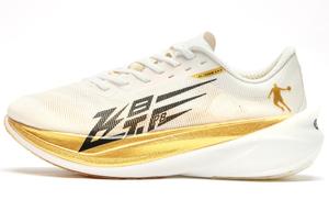 Кроссовки женские низкие золотистые  белый Qiaodan