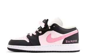 Jordan Air 1 нескользящие низкие детские баскетбольные кроссовки black pink unisex