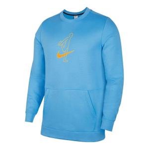 Толстовка Men's Nike As Nk TF Turf Top Ls Crew Story P Casual Character Printing Round Neck Pullover Blue, синий