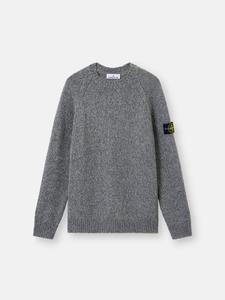 Свитер с круглым вырезом и рукавами реглан Stone Island 5100050 FANCY YARN MOULINÉ WOOL, Cement Melange