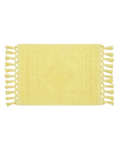 Хлопковый коврик для ванной Nellore с бахромой, 51 x 97 см French Connection, желтый