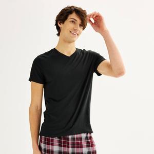 Мужская супермягкая пижамная рубашка с v-образным вырезом Sonoma Goods For Life, цвет Black Luxe