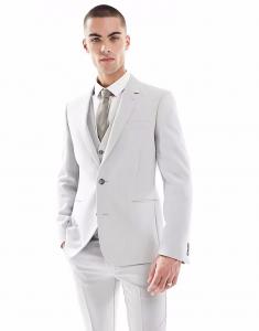 Узкий пиджак ASOS DESIGN из светло-серой микротекстуры