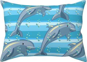 Pevtufa Наволочка декоративная с принтом дельфина и застежкой конвертом Dolphin