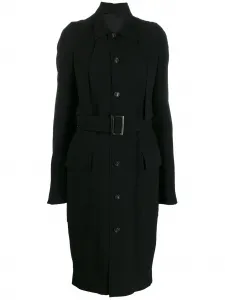 Однобортное пальто с поясом Rick Owens, черный