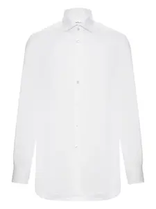 Рубашка из хлопка на пуговицах Kiton, белый