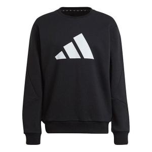 Толстовка Men's adidas Fi Wtr Crew Large Logo Printing Sports Round Neck Pullover Black, черный