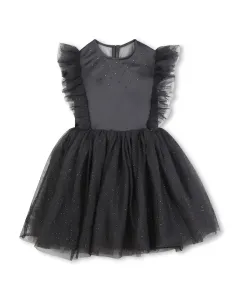Детское платье без рукавов из сатина и тюля Billieblush, черный