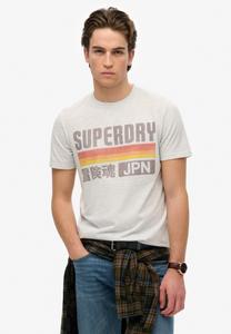 Футболка с принтом JAPAN STRIPE Superdry, светло-серый