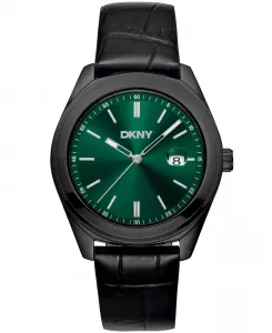 Мужские часы Modernist Classics с черным кожаным ремешком, 40 мм DKNY