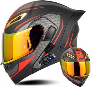 Шлем Esrada QLTK885 Bluetooth с хвостом, черный / красный