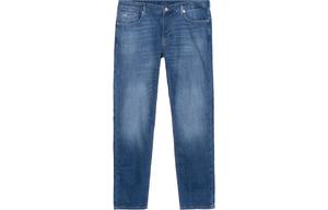 Джинсы прямого кроя с эффектом потертости EMPORIO ARMANI, синий