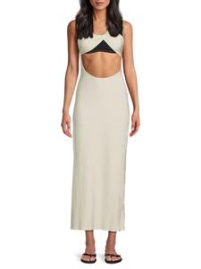 Асимметричное прикрывающее платье макси WeWoreWhat, белый